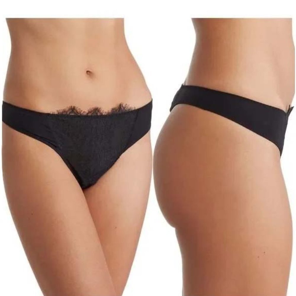 NWT Free People Allure Thong Panties in Black Medium M